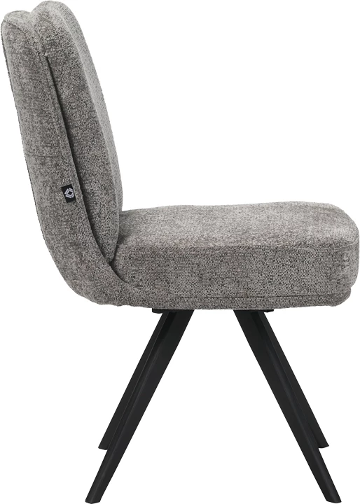 Karrige rrotulluese Novo, stof boucle antracit, këmbë metalike të zeza, 65.5x50x90cm, set prej 2 copash