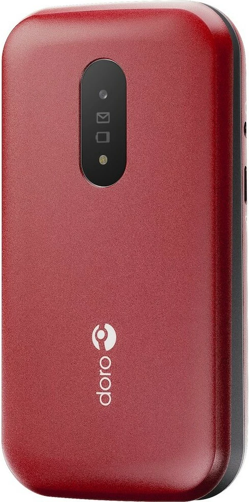 Celular Doro 2820, Clamshell, Single SIM, 2.8", Bluetooth, 1000 mAh, Kuq, Bardhë