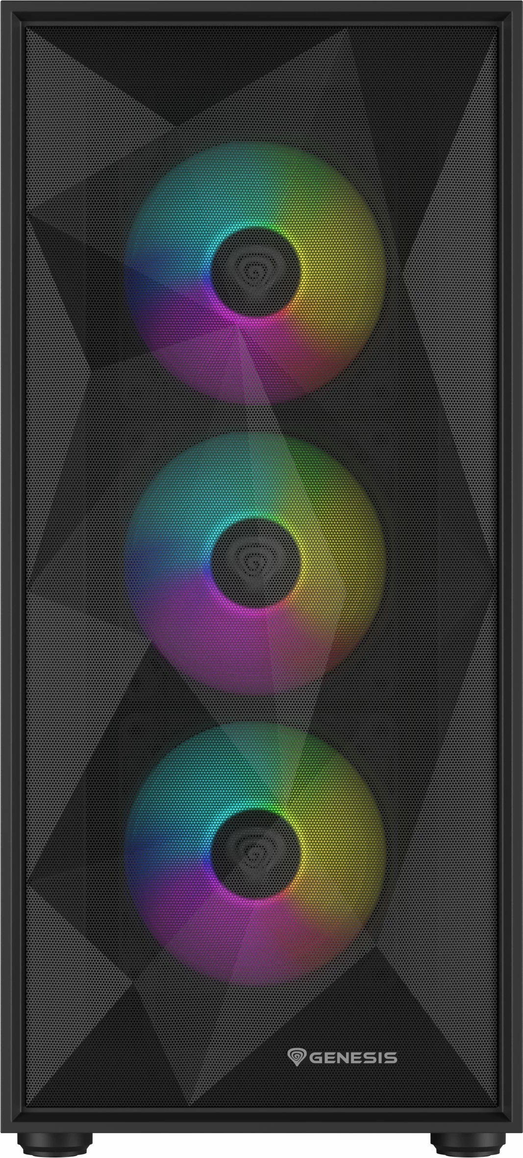 Kasë GENESIS Diaxid 605 ARGB NPC-2172 Midi Tower, ATX/mATX/Mini-ITX, USB-C, pa PSU, e zezë