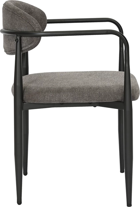 Fotel Kalone, material stof, ngjyrë antracit, këmbë të zeza matte, 56x55x78cm