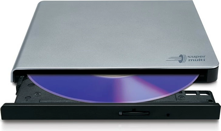 DVD-Writer portabël Hitachi-LG Slim, USB 2.0, Silver