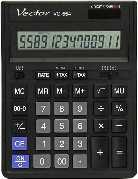 Kalkulator zyre Vector KAV VC-554X, 14 shifra, zi