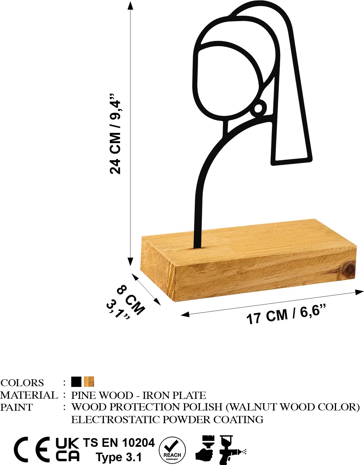 Objekt dekorativ Aberto Design, perlë - e zezë