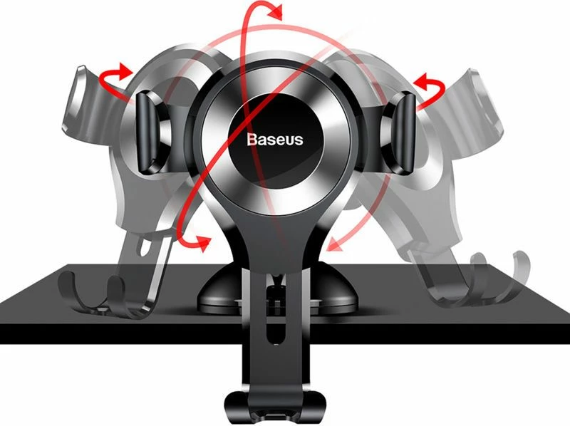 Mbajtës celulari për veturë Baseus Gravity Osculum Kiss SUYL-XP0S, 4.0-6.7 inç, montim xham/panel, rrotullim 360°, argjendtë