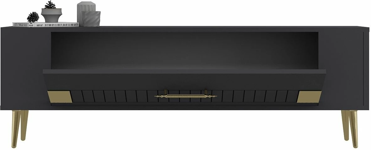 Komodë TV Skye Decor, anthracite, gold, Retrolp4