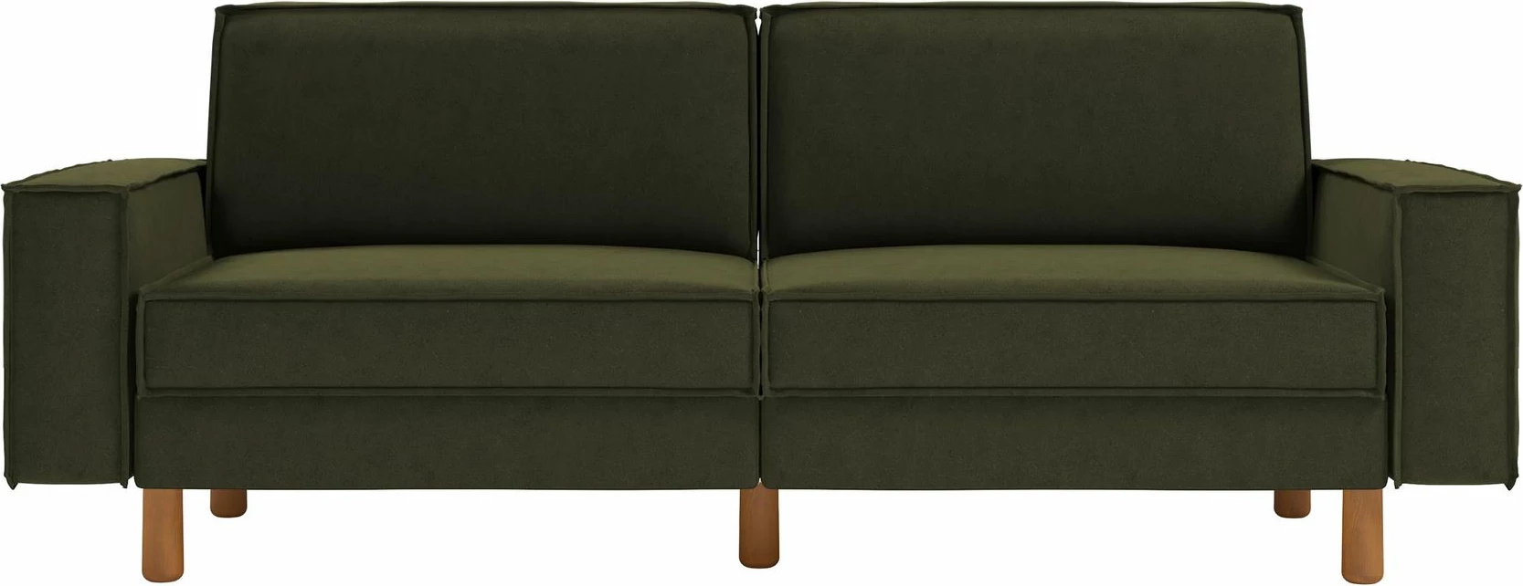 Divan treshe, ngjyrë jeshile vaj, këmbë druri arre, Atelier del Sofa, Sparrow 3
