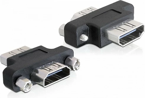 Adapter HDMI DeLOCK, HDMI A femër në HDMI A femër, i zi