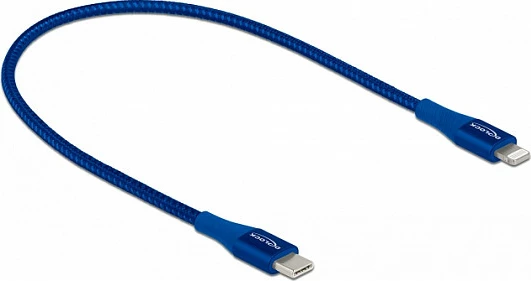 Kabllo DeLOCK USB-C në Lightning, 0.5m, MFi, USB PD, blu