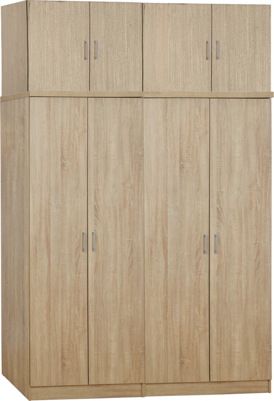 Garderobë katër fletësh me papafingo, ngjyrë sonama, 160x42x241, FH11353.02, set 4 pjesësh