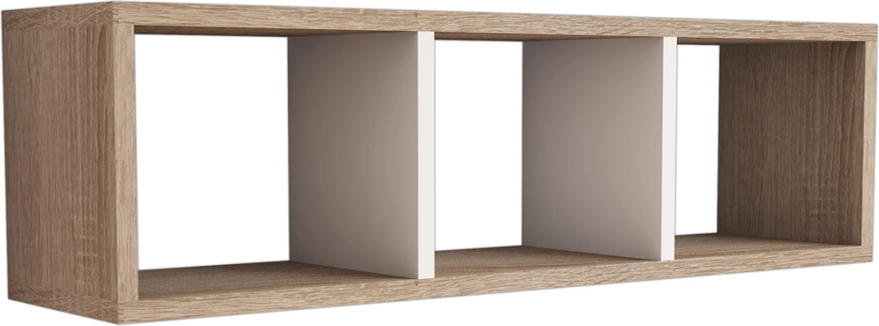 Raft muri melamine, ngjyrë sonoma dhe e bardhë, 90x22x25.6H cm, FH9228.12