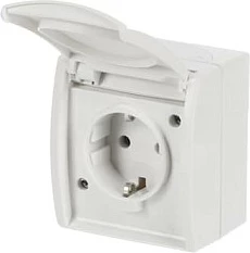 Prizë muri Busch-Jaeger 2083-0-0834, Schuko CEE 7/3, IP44, 16A 250V, e bardhë