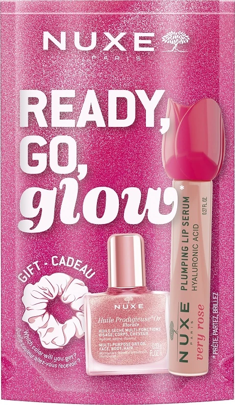 Set Nuxe Ready Go Glow për femra, 10ml + 8ml + 1 copë