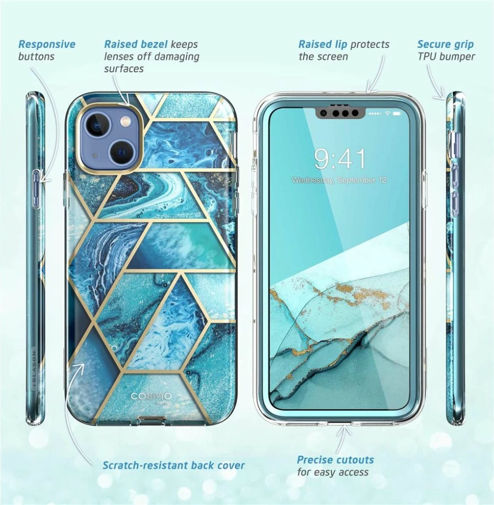 Mbështjellës Supcase Cosmo për iPhone 14 Plus, Blu