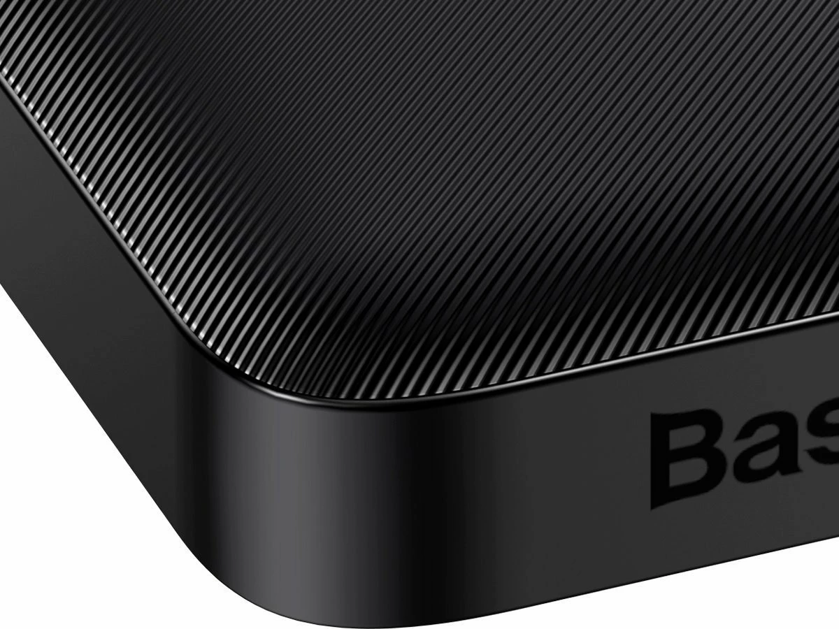 Powerbank Baseus Bipow 10000mAh 15W me ekran digjital, e zezë, me kabllo MicroUSB/USB-A