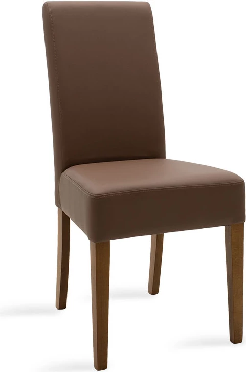 Karrige Ditta me pu ngjyrë kafe e çelët - këmbë druri arre, set prej 2 copë