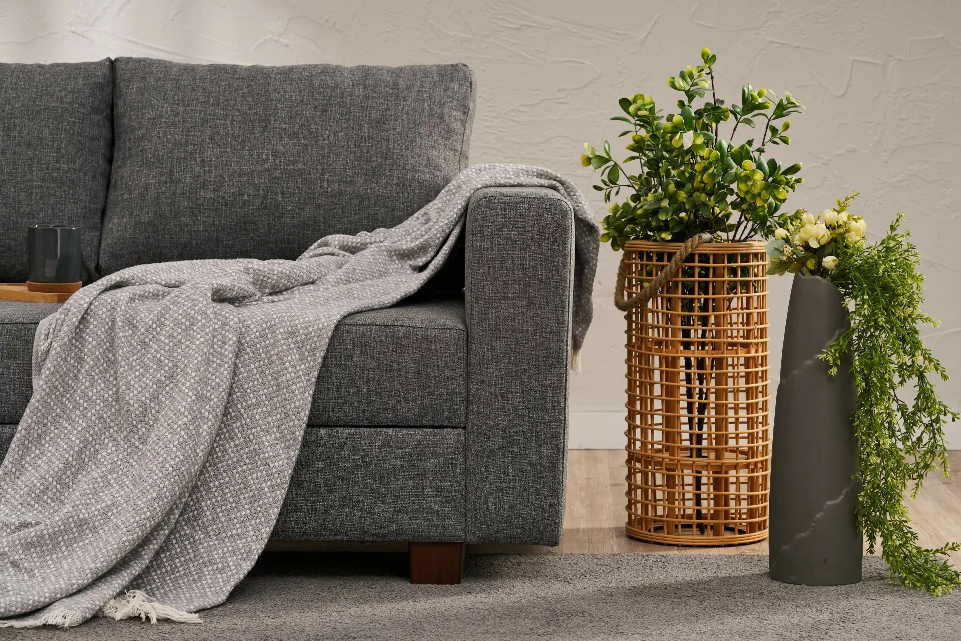 Krevat-divan treshe Atelier del Sofa, Aly, ngjyrë gri