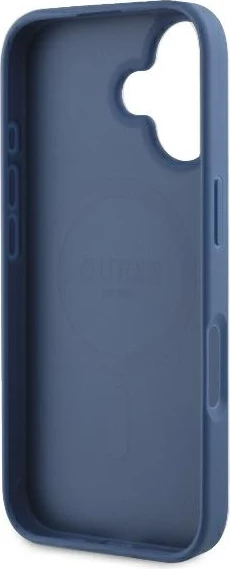 Mbështjellës Guess 4G Ring Classic Logo MagSafe për iPhone 16, Kaltër