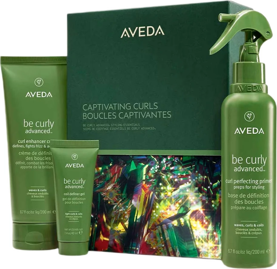 Set për flokë kaçurrela Aveda Be Curly Advanced, krem 200ml + xhel 40ml + balsam pa shpëlarje 200ml, femra
