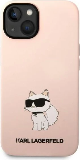 Mbështjellës Karl Lagerfeld KLHCP14MSNCHBCP për iPhone 14 Plus 6.7", silikon, rozë