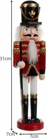 Figurinë dekorative arrëthyes Kaemingk 31 cm, dru/tekstil, kuqe/zezë
