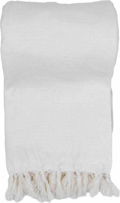 Mbulesë dekorative BELUD, pëlhurë e bardhë, 180x240cm