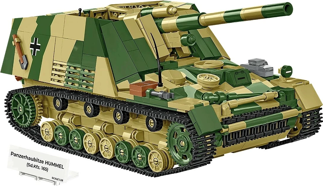 Set blloqesh ndërtimi, Cobi, Panzerhaubitze Hummel COBI-2663, 1118 pjesë, shkallë 1:28, me 2 figura