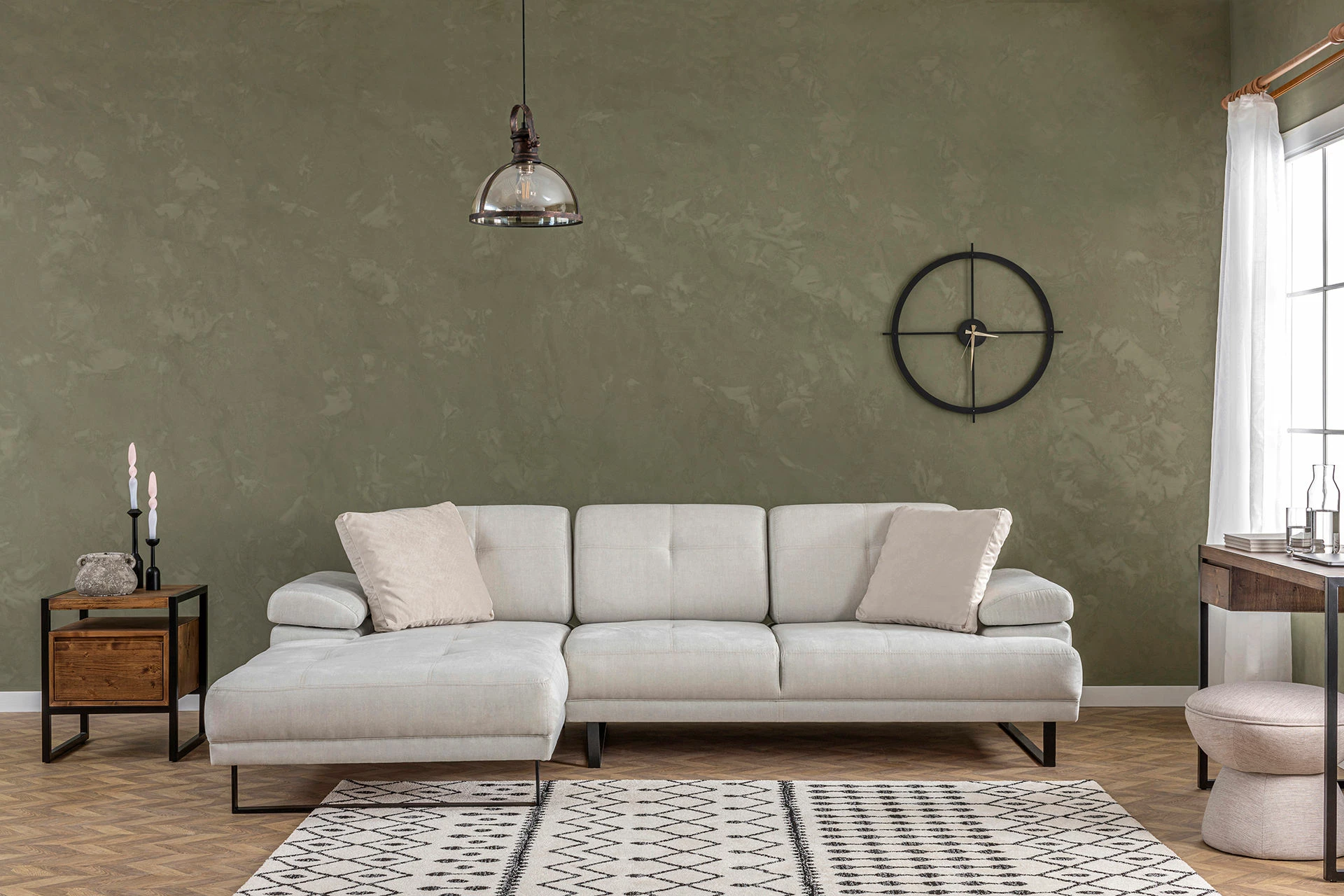 Këndore Atelier del Sofa, Mustang Small, e majtë, bezhë