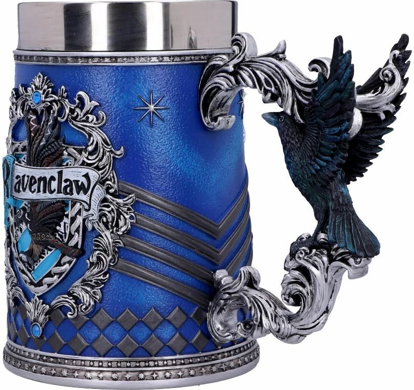 Mug NEMESIS NOW Harry Potter Ravenclaw 15.5 cm, rrëshirë me insert inox, i pikturuar me dorë, blu/bronzi
