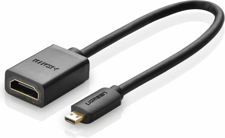 Kabllo adapter HDMI Ugreen 20134, micro HDMI 19 pin, 20cm, e zezë