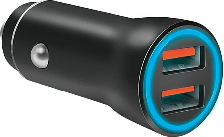 Karikues veture LogiLink, 2x USB, 10.5W, i ndriçuar, i zi