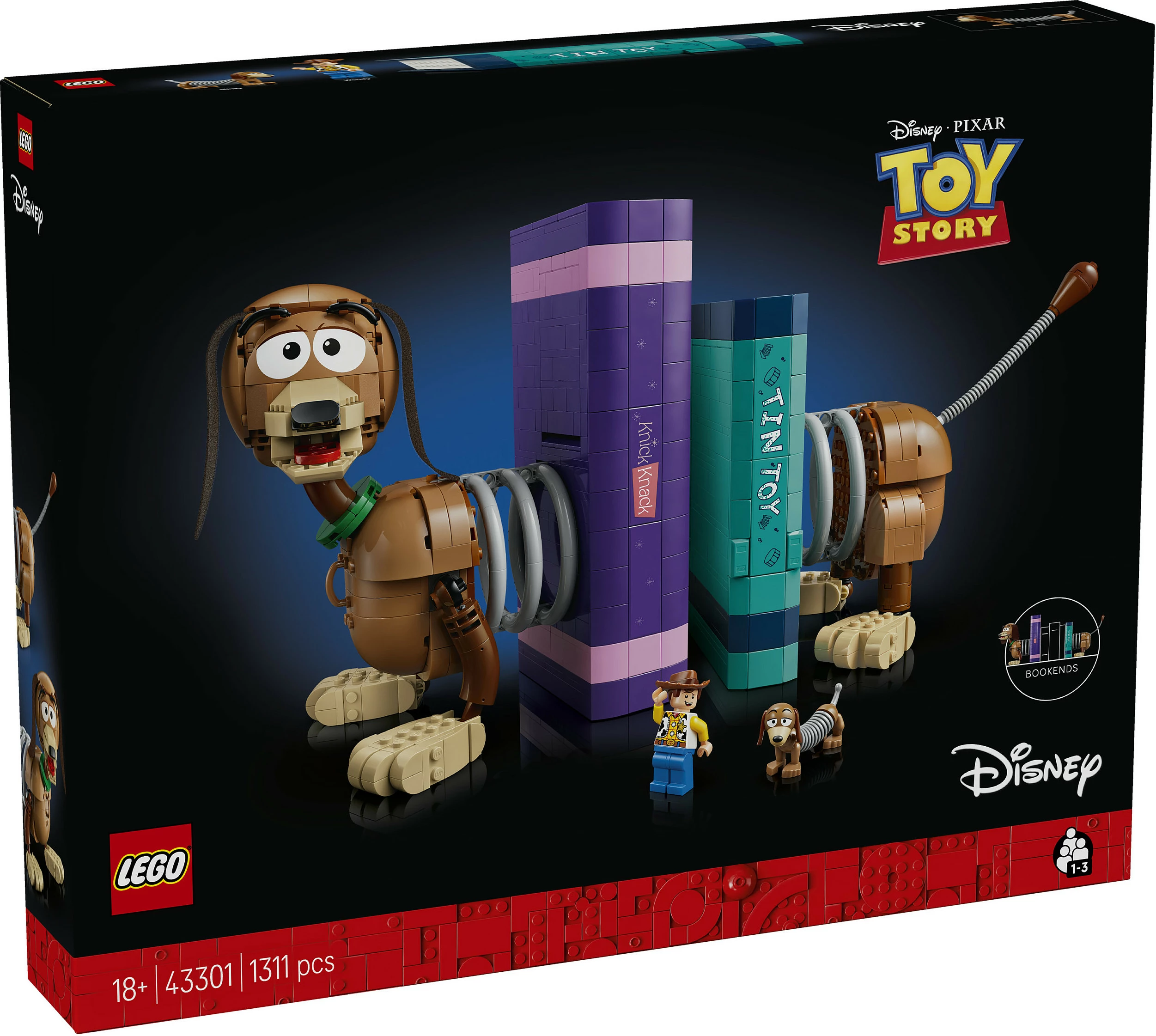 Set ndërtimi LEGO Disney Pixar Toy Story 43301 Slinky Dog Bookends, 1311 pjesë, 18+, shumëngjyrësh