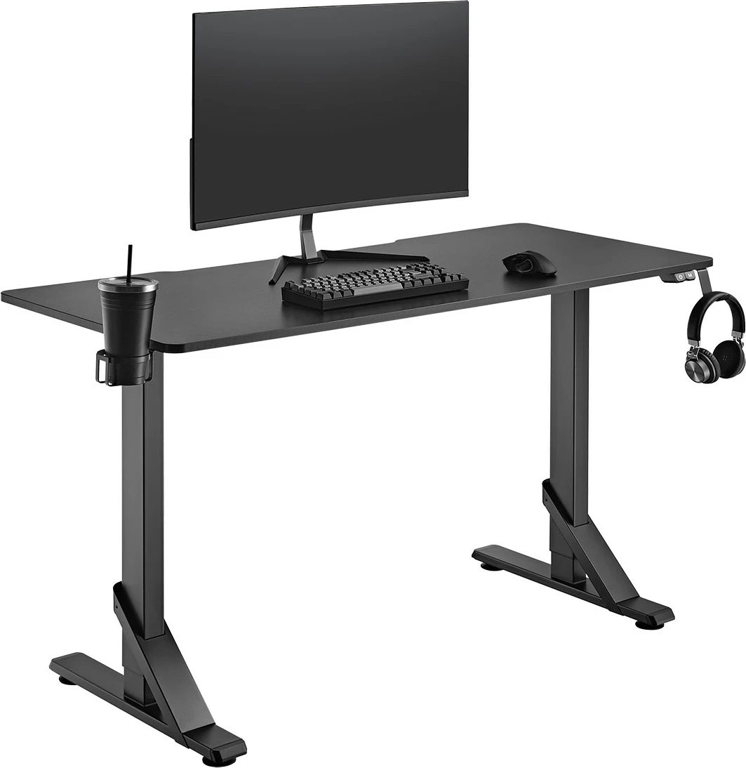 Tavolinë gaming UVI Breacher RGB 136 x 60 cm, lartësi e rregullueshme 71/76/81 cm, e zezë