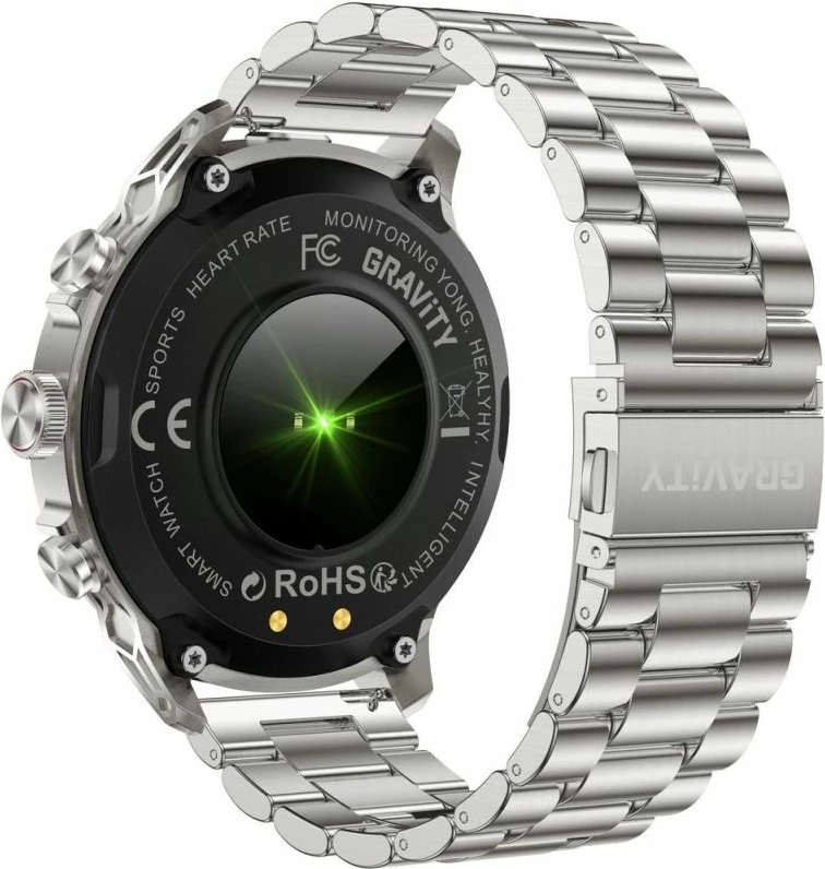 Smartwatch Gravity GT41-3, rrip i argjendtë + byzylyk