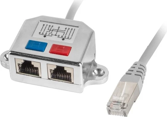 Ndarës RJ45, 2/1, i bardhë