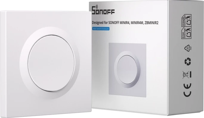 Mbështjellës për ndërprerës muri Sonoff E1GS, për module ZBMINIR2/MINIR4M/MINIR4, i bardhë