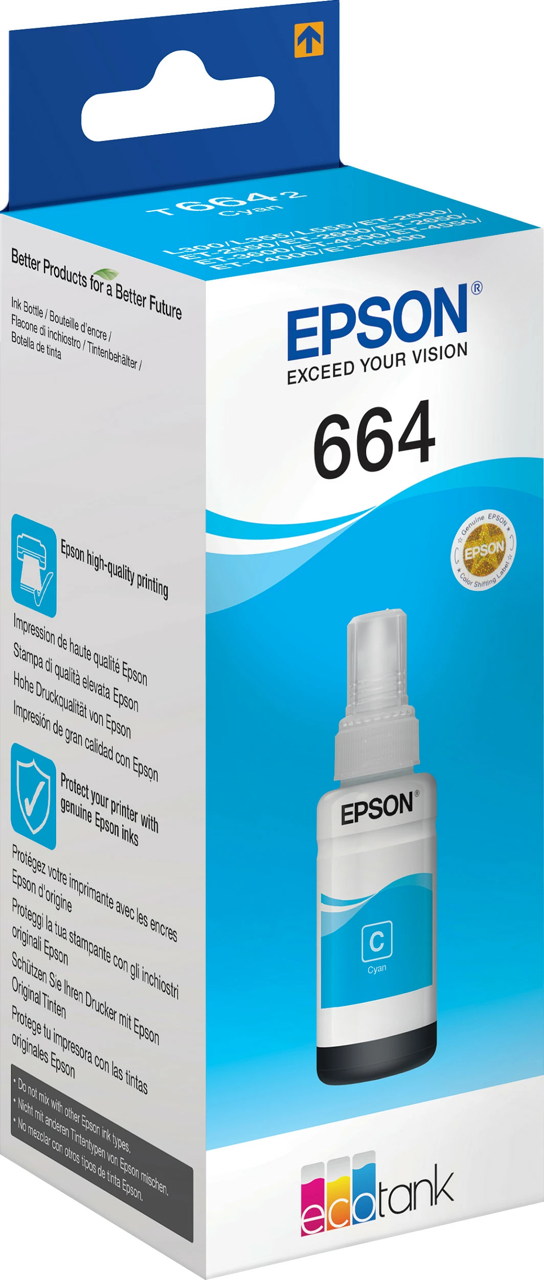 Bojë origjinale për printer Epson T6642 (C13T664240), 70 ml, cyan
