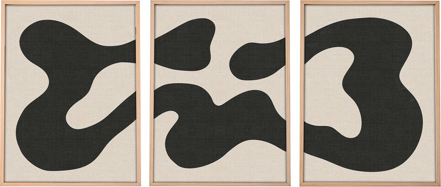 Pikturë dekorative me kornizë MDF (3 copë), Wallity, Huhu199, 50x70