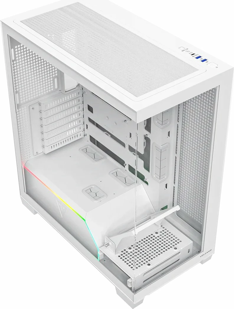 Kasë Modecom Volcano Stellar Plus ARGB (AT-STELLAR-PLUS-NF-0000-20) ATX Midi Tower, xham i temperuar, pa PSU, e bardhë