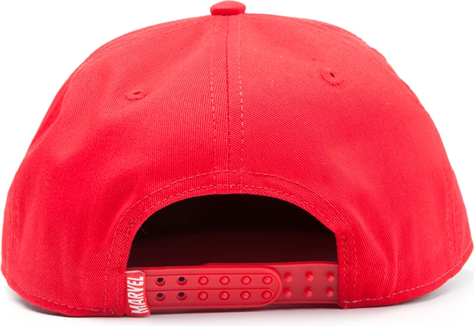 Kapelë snapback Difuzed Deadpool Big Face, strehë e sheshtë, kuqe/zezë