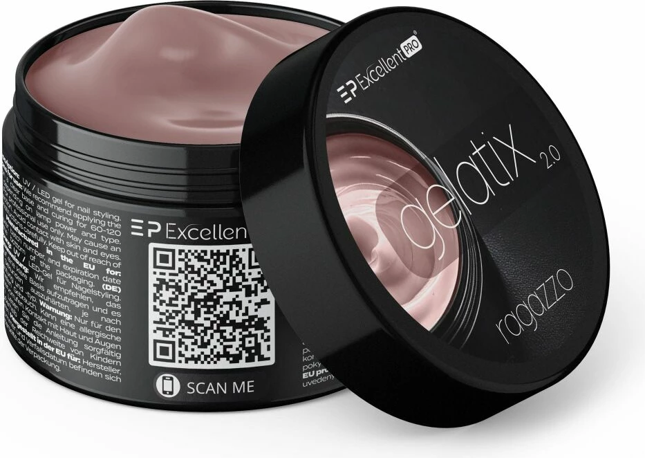 Xhel ndërtues për thonj Excellent PRO Gelatix 2.0 Ragazzo për femra, 50g
