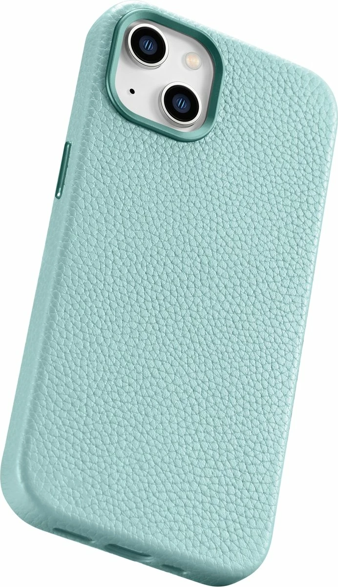 Mbështjellës iCarer Litchi Premium për iPhone 14 Plus me MagSafe, Lëkurë, Gjelbër