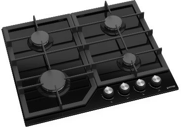 Sobë me gaz Gorenje GT641KB, 4 zona, xham, e zezë