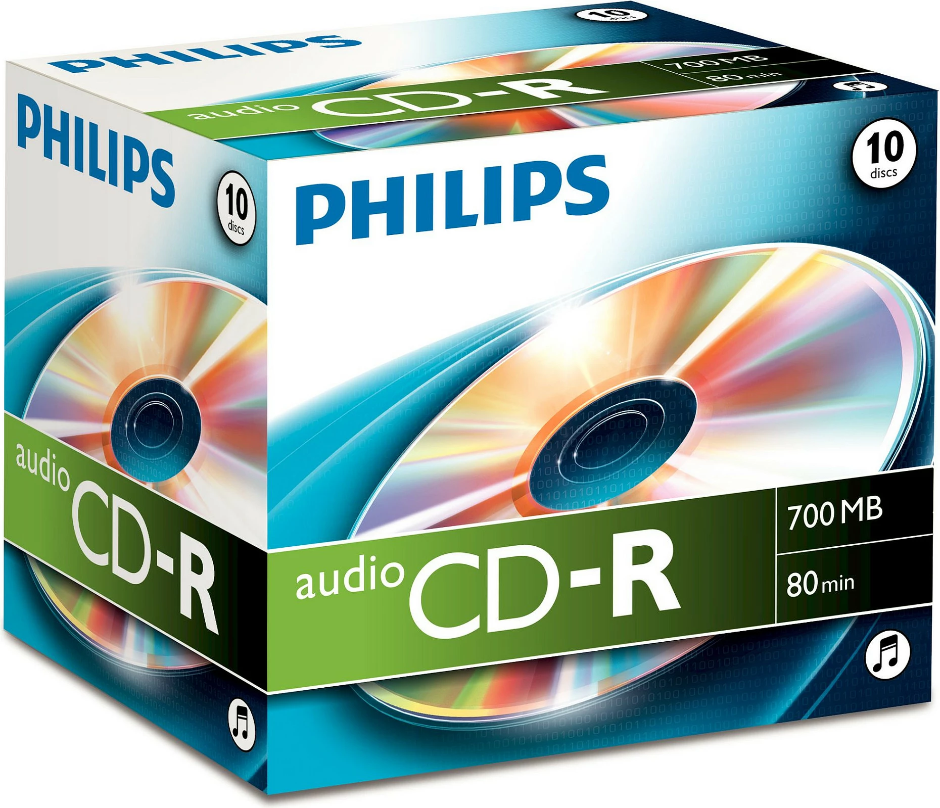 CD-R Audio Philips, 700 MB, 80 min, paketim 10 copë
