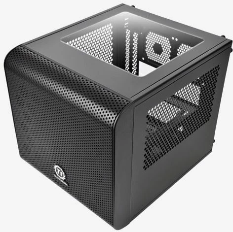 Kasë Thermaltake Core V1 CA-1B8-00S1WN-00 Mini-ITX Cube Tower me dritare, pa furnizim rryme, e zezë