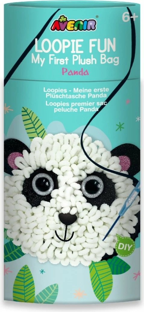 Set për qepje çantë pelushi, MG DYSTRYBUCJA My First Plush Bag Panda, për fëmijë, e bardhë/zezë