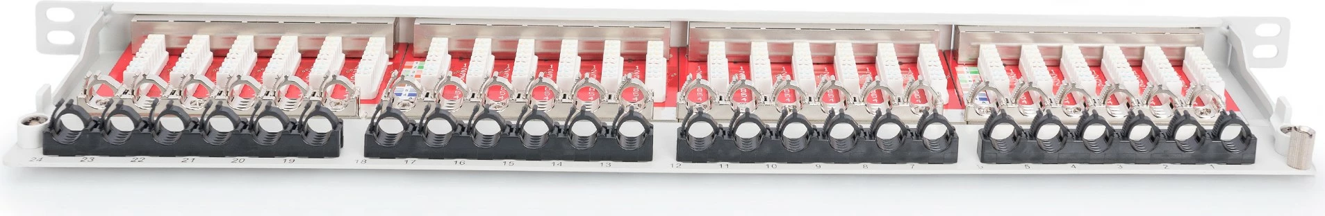 Patch panel Digitus CAT 6A, 24 porta, rackmount, gri