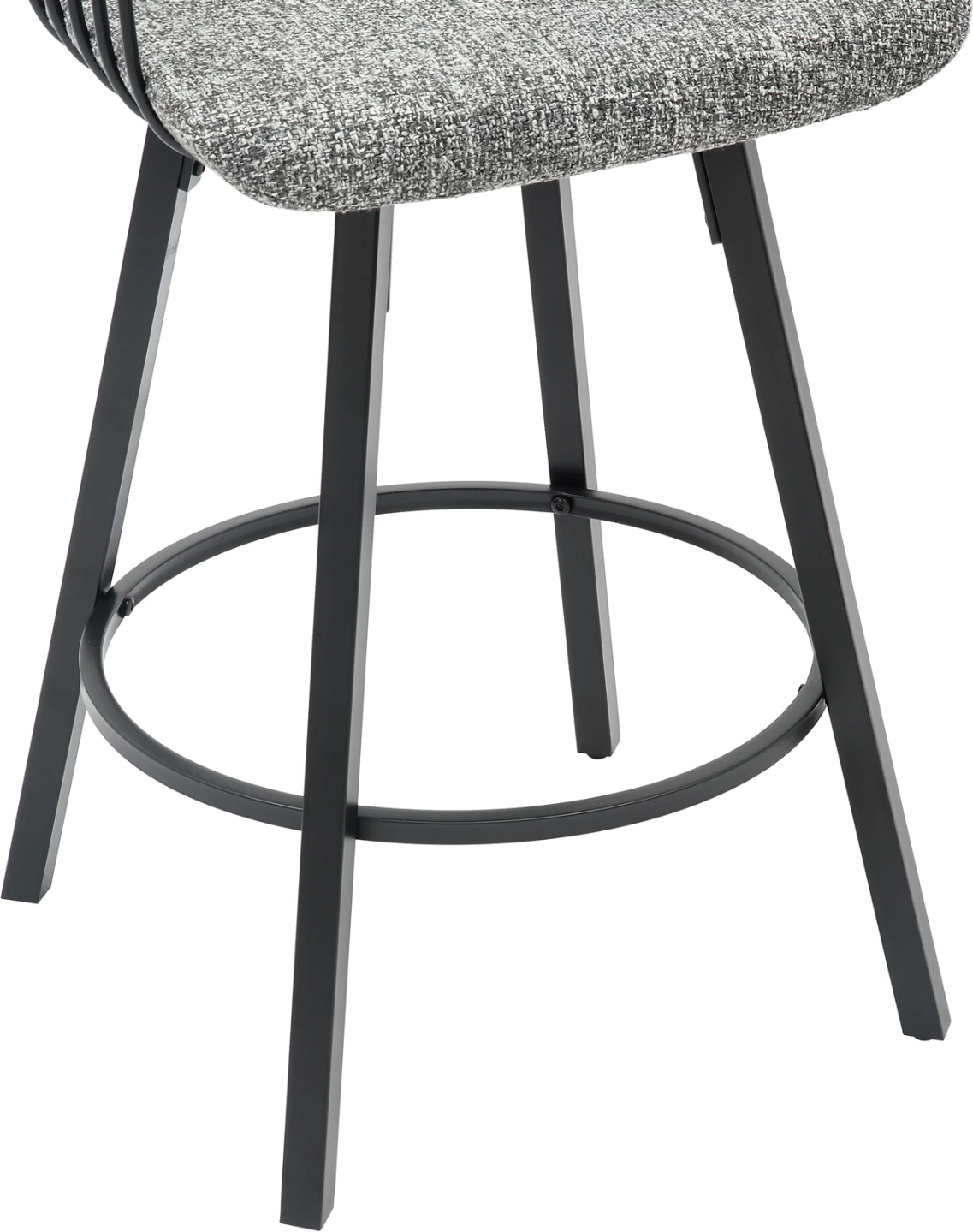 Karrige për bar rrotulluese LANG FH9990.02, kornizë metali e zezë, pëlhurë gri, 51.5x48.5x89.5H cm