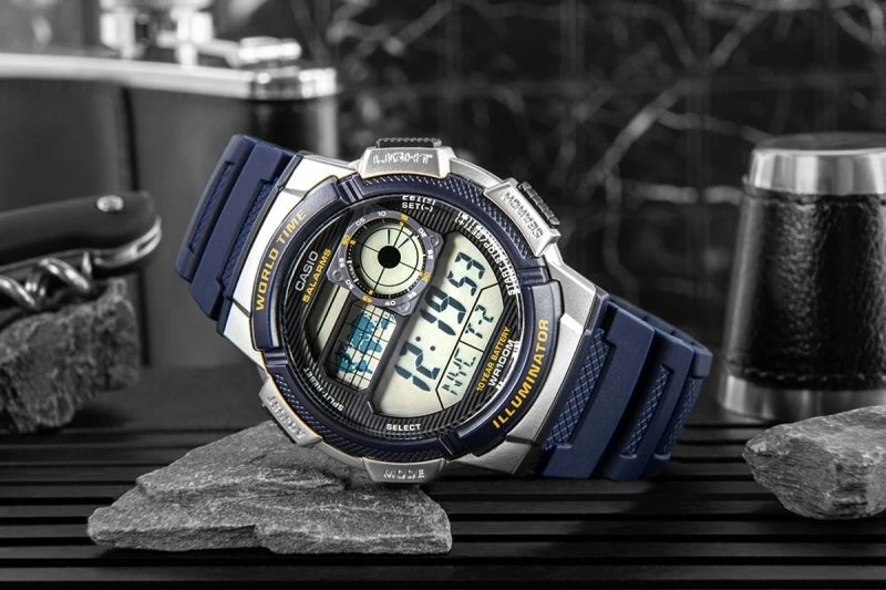 Orë dore për meshkuj Casio, navy blue
