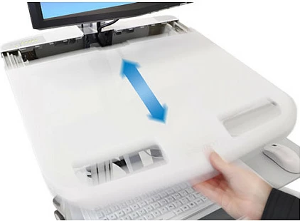 Karrocë multimediale Ergotron StyleView, për monitor deri 24", me bateri/karikues dhe 9 sirtarë, alumin/gri/bardhë