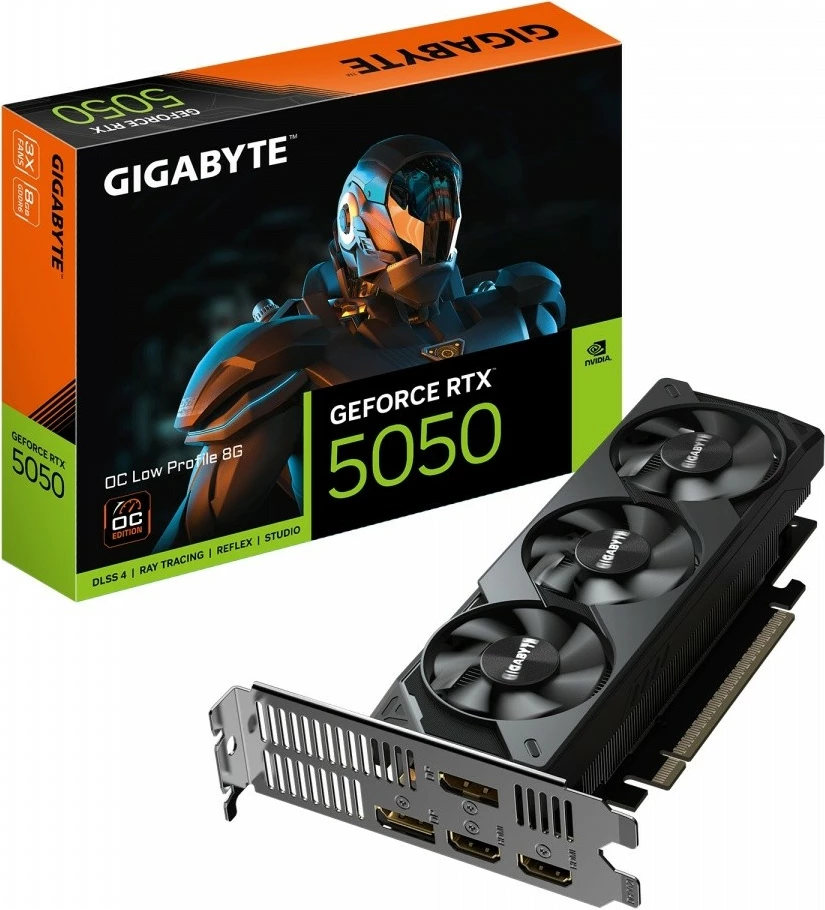 Kartelë grafike Gigabyte GeForce RTX 5050 Low Profile OC, 8GB GDDR6, 128-bit, 3 ventilatorë